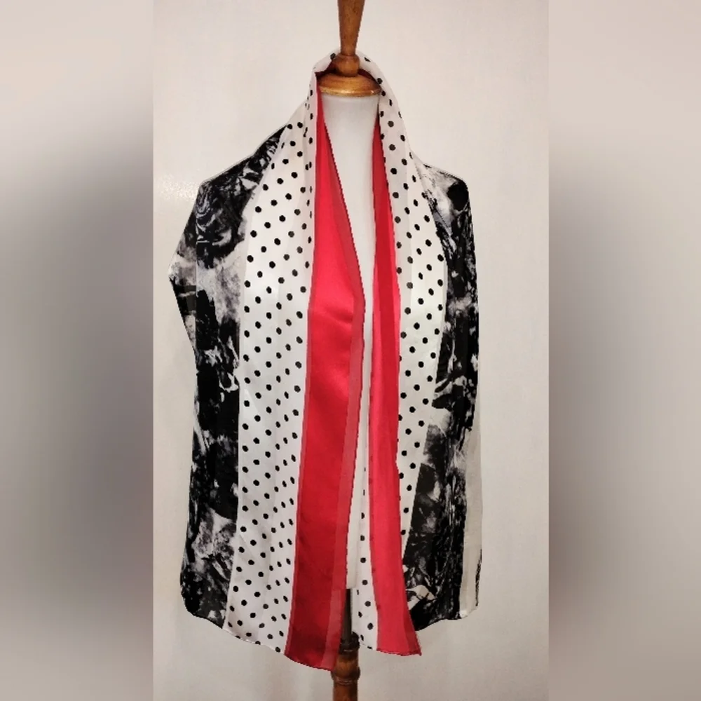 LONG SILK HAND ROLLED SCARF